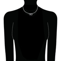 21 mm Wide Diamond Heart and Circle Pendant Necklace, 0.35 CT, 16 IN in 14K White Gold