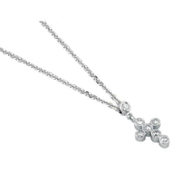 Diamond Cross and Chain, 0.10CT in 14K White Gold