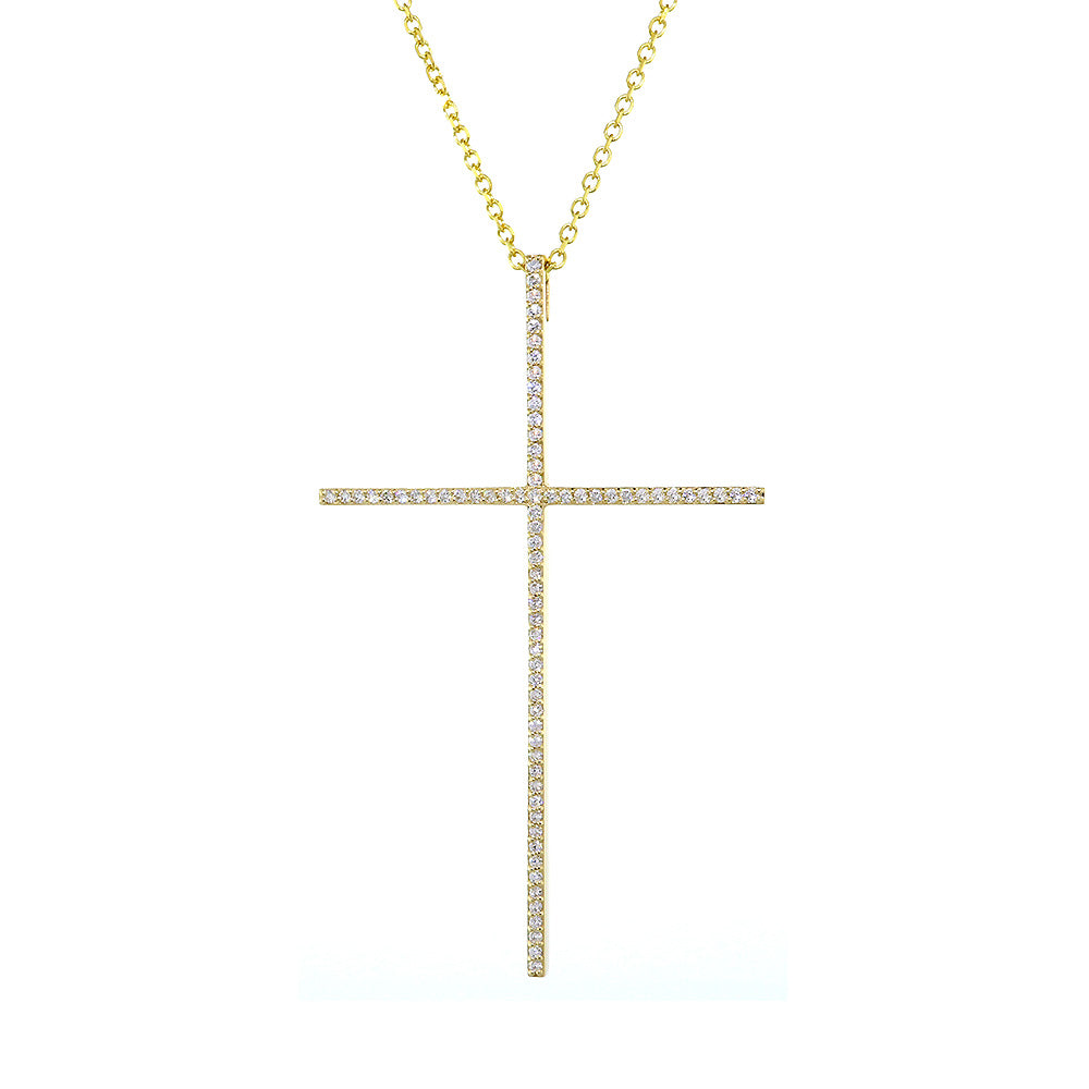 Single diamond discount cross necklace