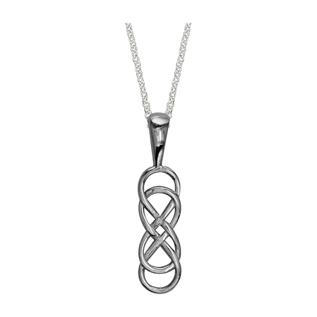 Small Double Infinity Symbol Charm and Chain, 16 inch total length,Best Friends Forever Charm, Sisters Charm, 4.5mm x 13.5mm in Sterling Silver