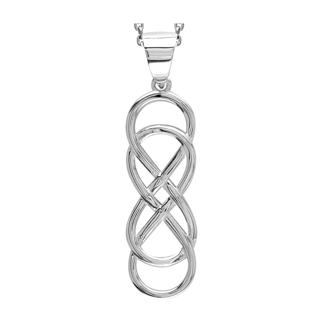 Extra Large Double Infinity Symbol Charm and Chain, 18 inch total length, Lovers Charm, Eternal and Infinite Love Charm, 1.5 inches in Sterling Silver