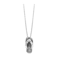 16" Total Length Fun-In-The-Sun Flip Flop, Sandal, Charm and Chain in Sterling Silver