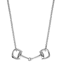 Horsebit Necklace, 18 Inches Total in 14K White Gold