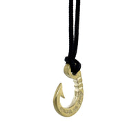 Hard Edge Fish Hook Necklace, 1 Inch Size by Manny Puig in Bronze