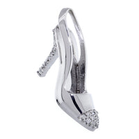 Diamond High Heel Shoe Pendant, 0.32CT in 14K White Gold