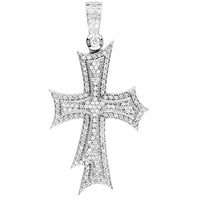 Huge Designer Diamond Cross Pendant, 2.90CT in 14K White Gold