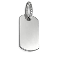 Diamond Cross Dog Tag Pendant with Scattered Cross Texture in 18K white gold