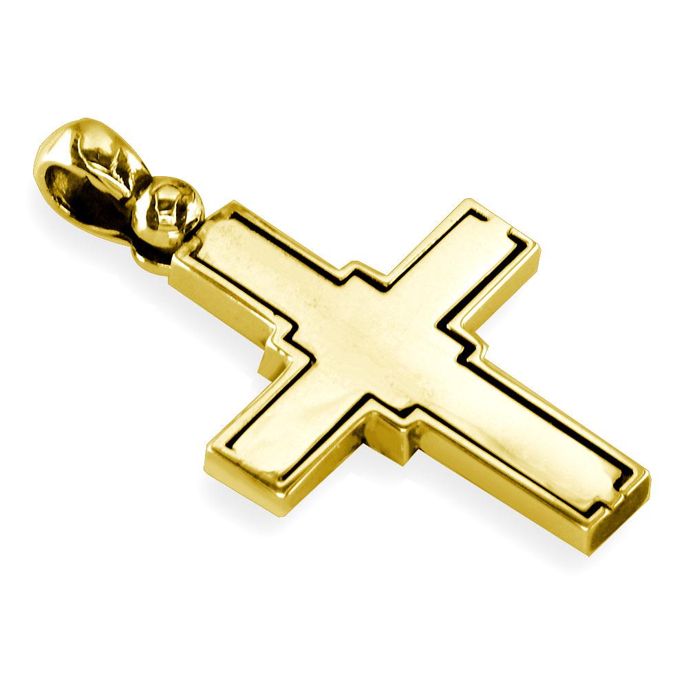 Smaller Size Diamond Cross Pendant, 1.65CT in 14K Yellow Gold