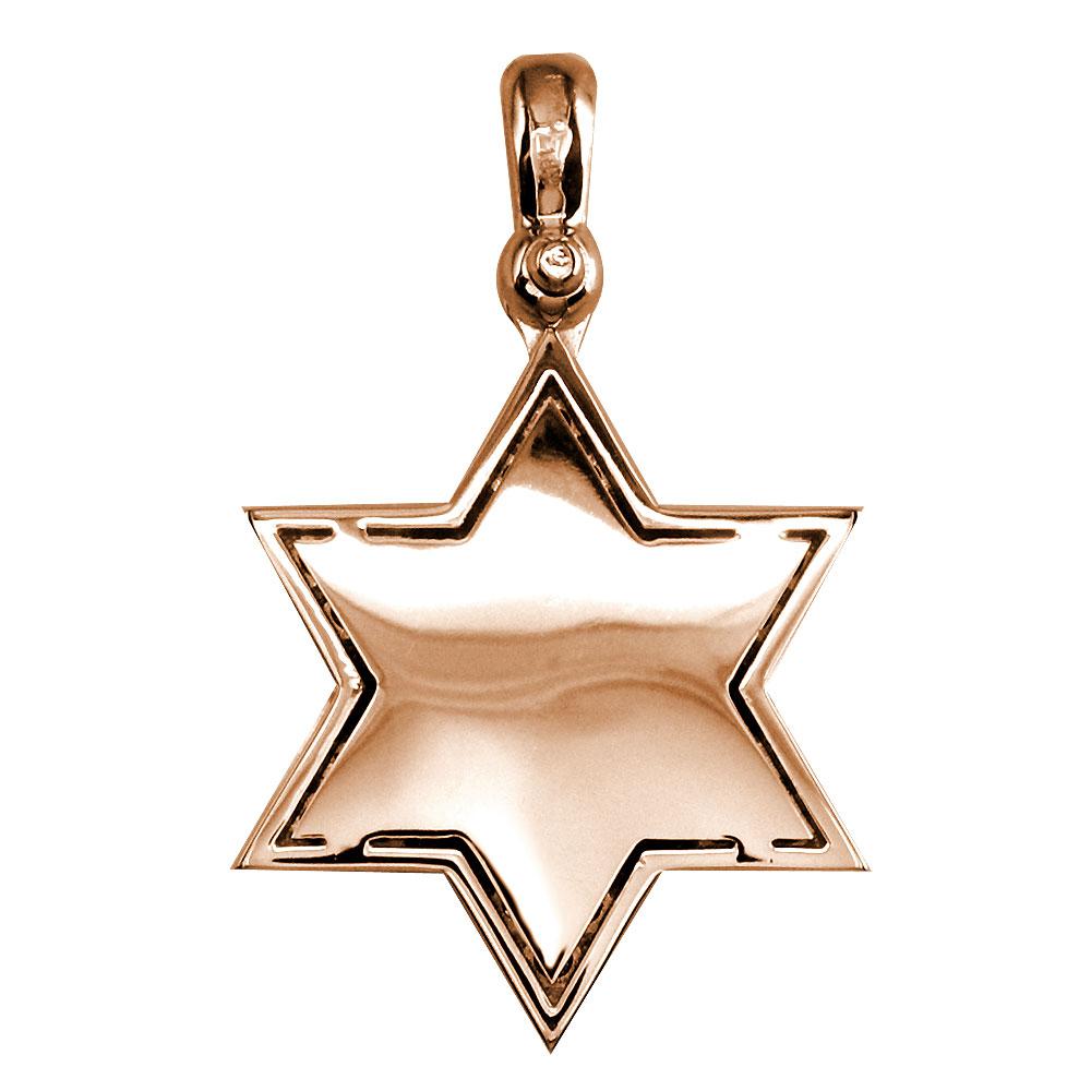 Diamond Star of David, Jewish Star Pendant, 1.0CT in 18K Pink, Rose Gold