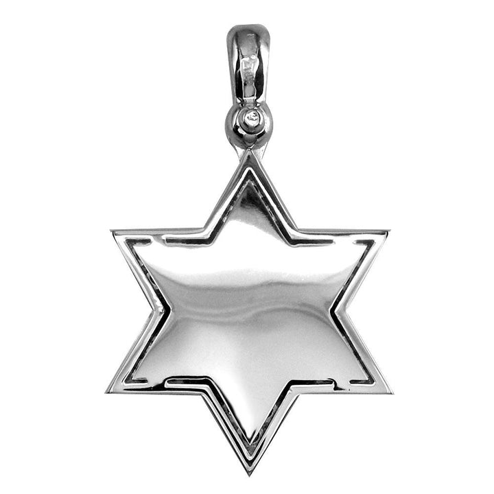 Diamond Star of David, Jewish Star Pendant, 1.0CT in 14K White Gold