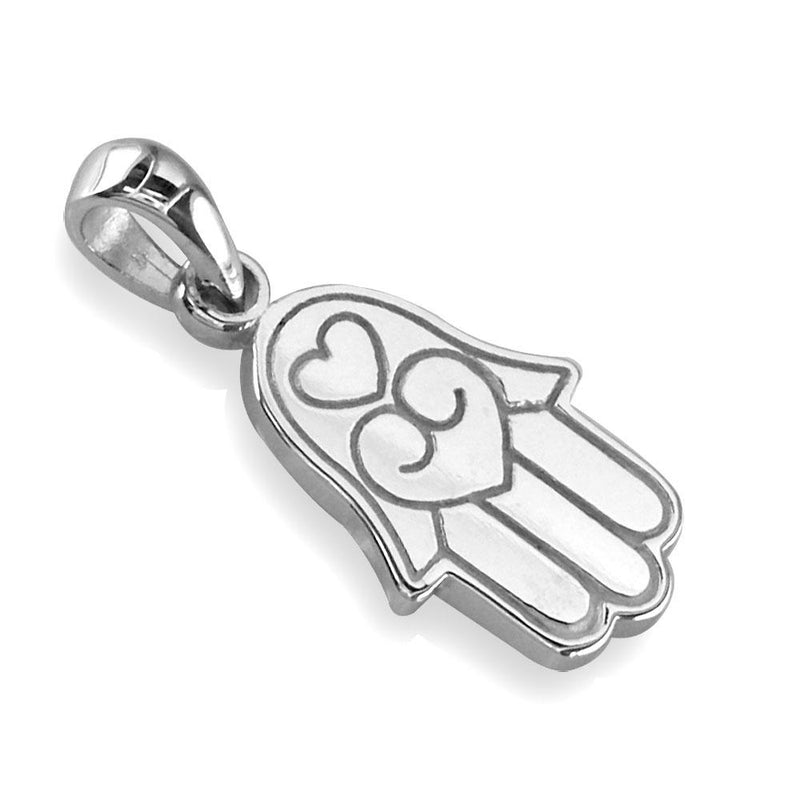 Small Hamsa, Hand of God Charm in Sterling Silver