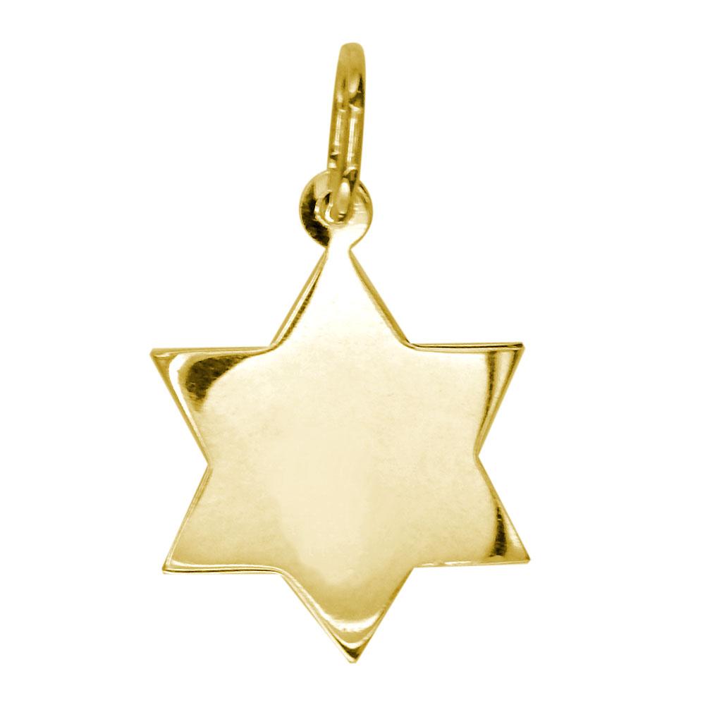 Small Diamond Star of David, Jewish Star Pendant, 0.44CT in 14K Yellow Gold