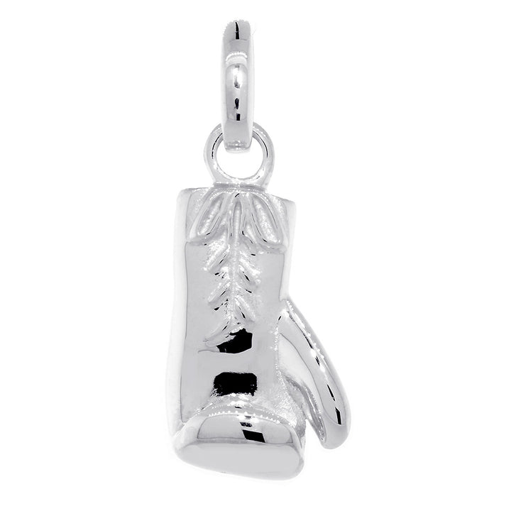 23mm Solid Left Handed Boxing Glove Pendant in Sterling Silver
