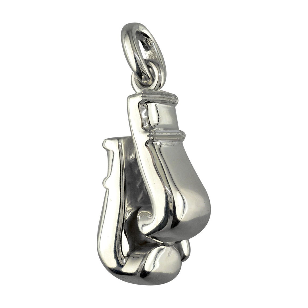 Large Boxing Gloves Charm, 1.25 Inches # 4899 in Sterling Silver