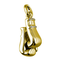 Large Pair of Diamond Boxing Gloves Pendant, 0.80CT Style #4899 in 14K Yellow Gold