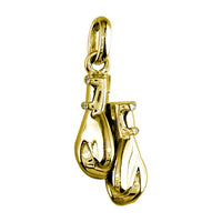 Large Pair of Diamond Boxing Gloves Pendant, 0.80CT Style #4899 in 14K Yellow Gold