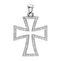 Open Diamond Cross Pendant, 0.50CT in 18K white gold