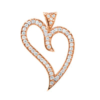 25mm Open Diamond Heart Pendant, 0.29CT in 14K White Gold