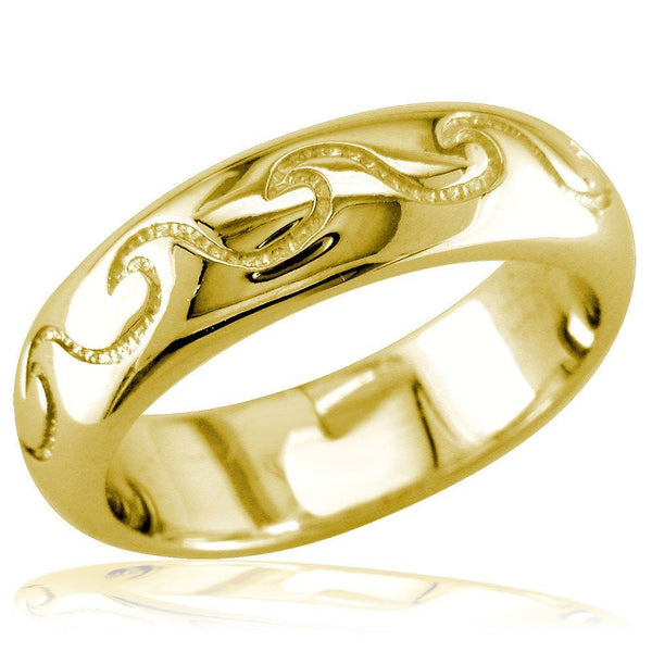 Ocean Waves Band, Ring in 14k Yellow Gold