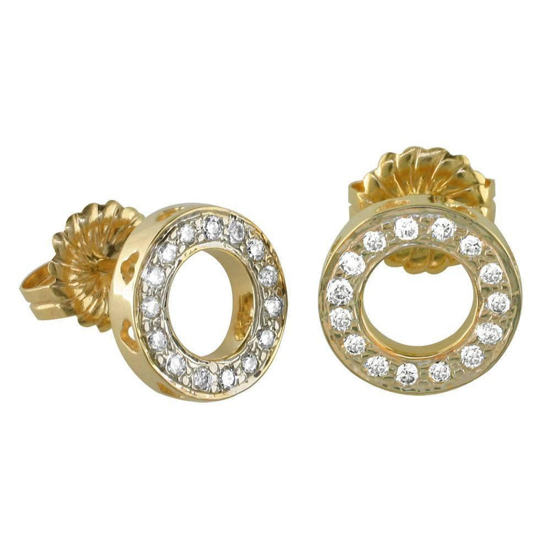 Diamond Circle Earrings, Heart Gallery