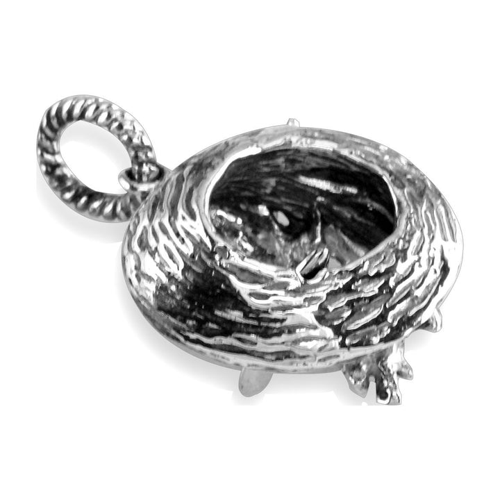 3D Surfer and Wave Charm in Sterling Silver