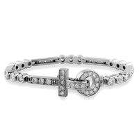 Diamond Bezel Link Bracelet with Diamond Lock