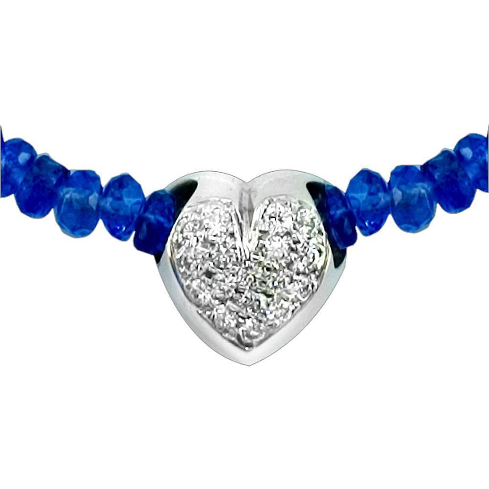 Diamond Heart Pendant On Tanzanite Necklace