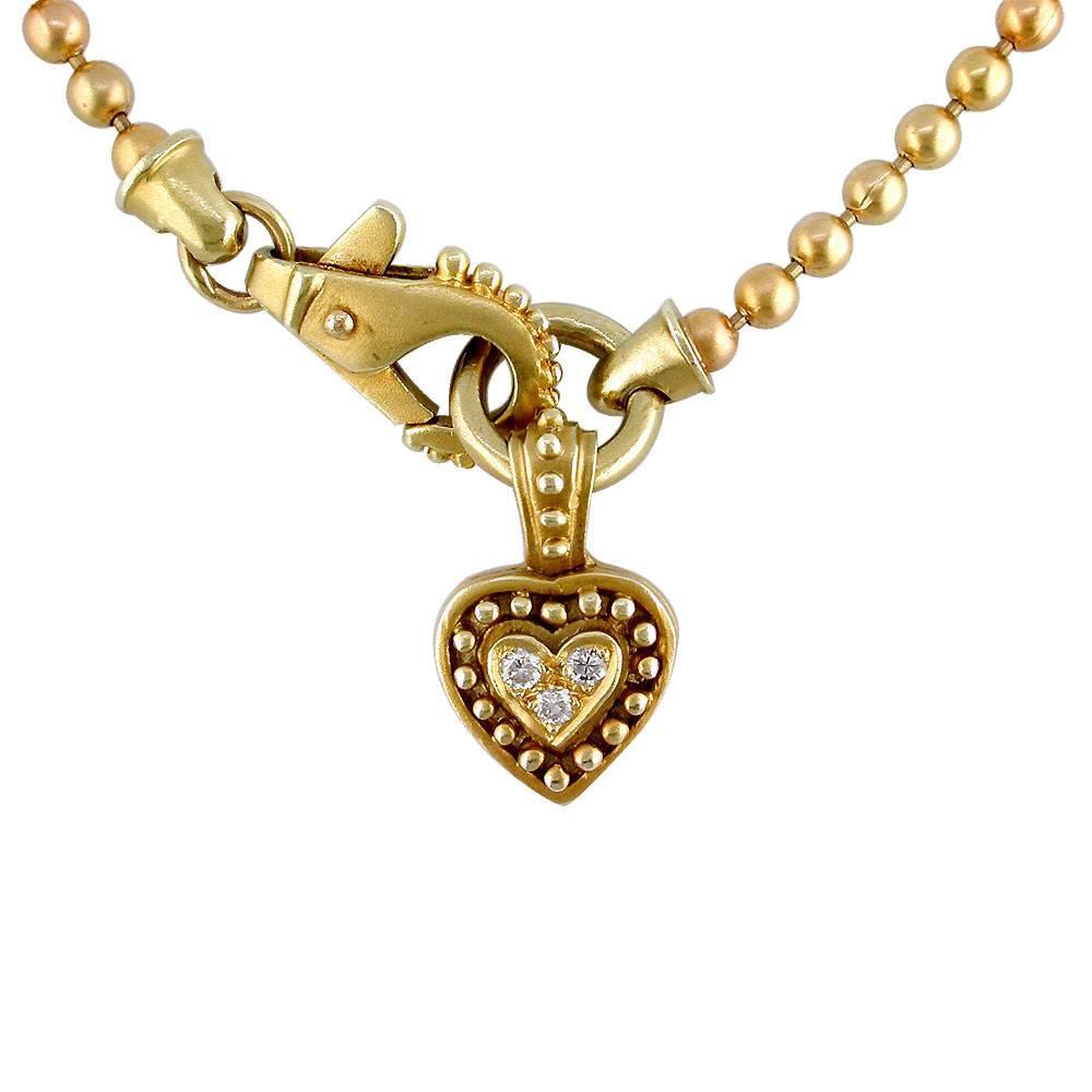 Diamond Heart and Bead Necklace P-Z1121