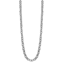 Handmade Open Oval Link Chain, 22 Inches in 14K White Gold