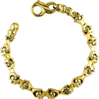 Solid X and Ball Links Bracelet, 8"