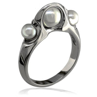 Contemporary Pearl Ring in 14K