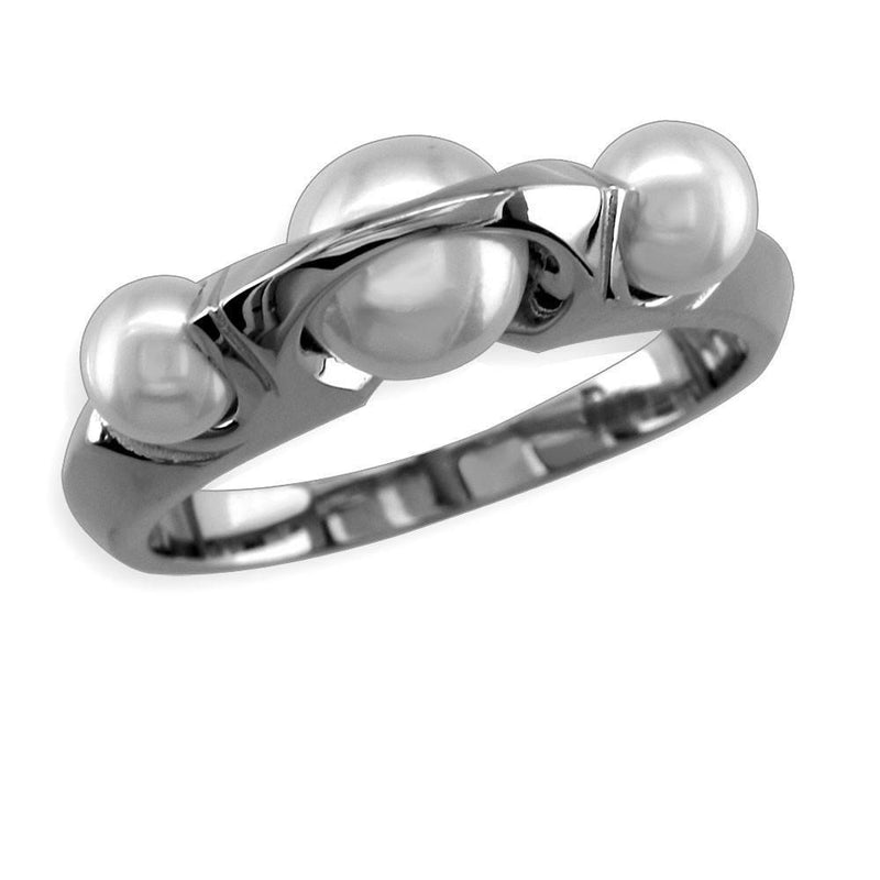 Contemporary Pearl Ring in 14K
