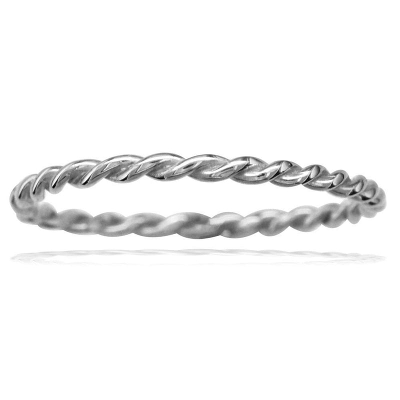Thin Rope Ring in 14K White Gold
