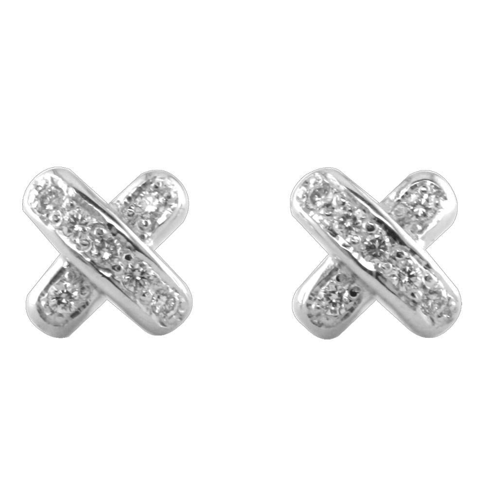 Domed Diamond X Earrings