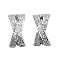 Diamond X Earrings, 0.56CT in 14k White Gold