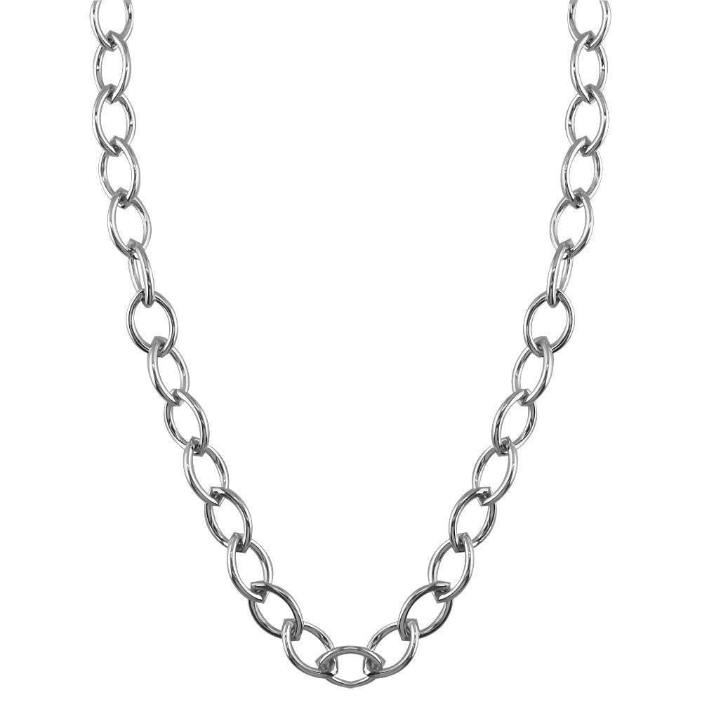Marquise Link Chain in Sterling Silver, 22"