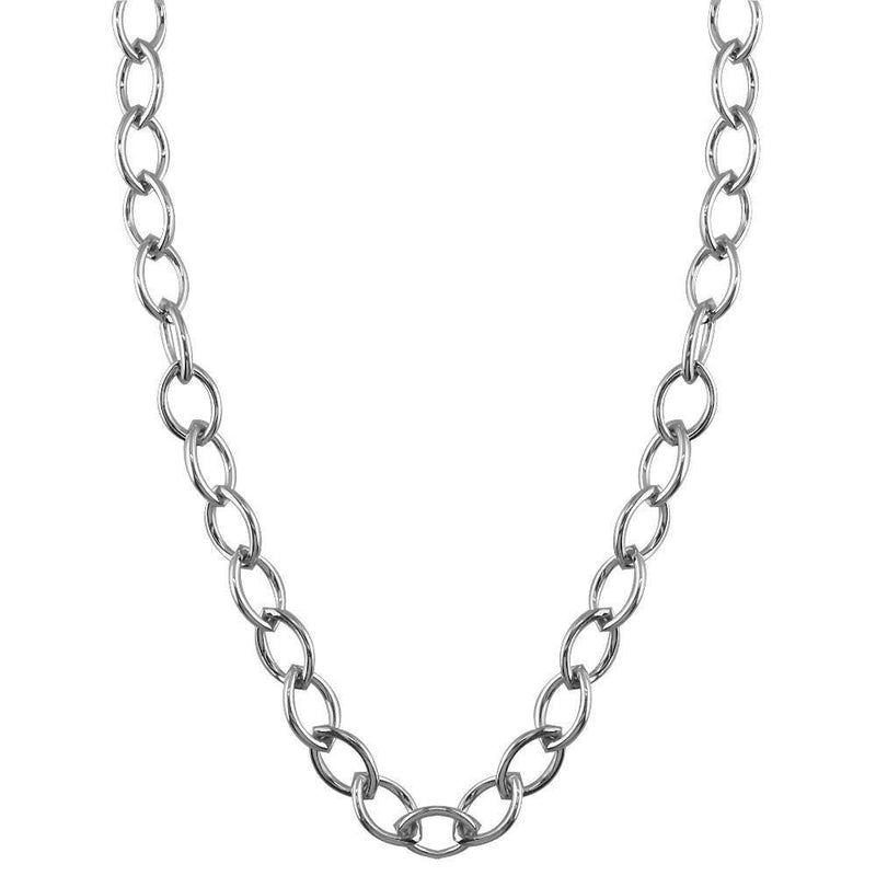 Marquise Link Chain in 14K White Gold, 24"