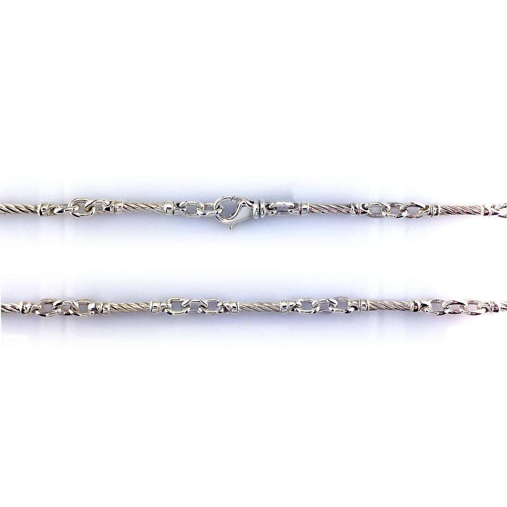 Mens Or Ladies Cable Link Chain in Sterling Silver, 22 Inches