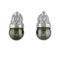 Diamond and Tahitian Pearl Earrings, E-Z2457