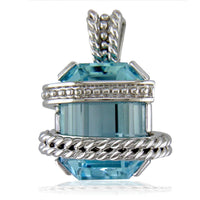 Large Blue Topaz Pendant and Necklace