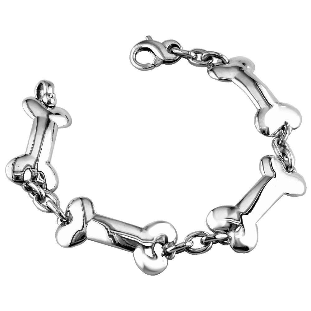 Dog Bone Bracelet in Sterling Silver