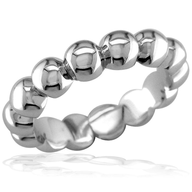 Large Size Bead Stacker Ring in Sterling Silver