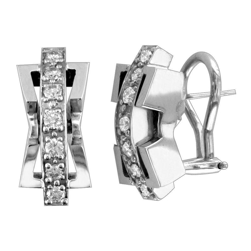 2 Piece Contemporary Diamond Earrings in 18K