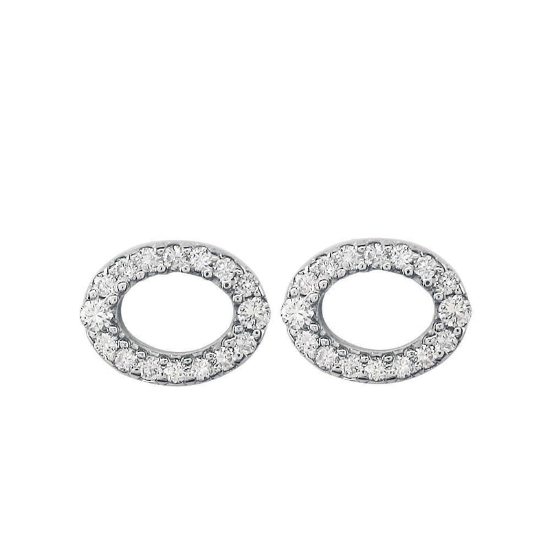 Small Oval Diamond Earrings, 0.52CT in 18k White Gold