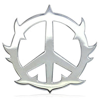 Large Guarded Peace Charm in 14K White Gold