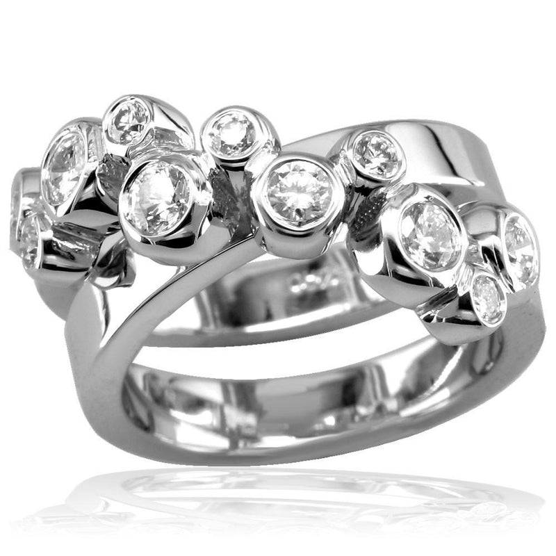 Diamond Crossover Ring with Offset Diamond Bezels LR-Z2936