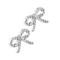 Diamond Bow Earrings, 0.50CT in 18k White Gold