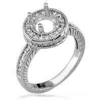 Diamond Engagement Ring Setting, 0.50CT in 18k White Gold