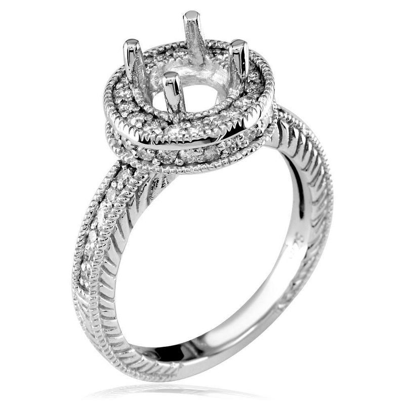 Diamond Engagement Ring Setting, 0.50CT in 18k White Gold