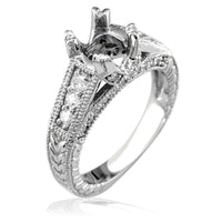 Diamond Engagement Ring Setting in 14k White Gold, 0.50CT
